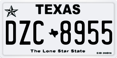 TX license plate DZC8955