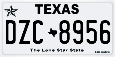 TX license plate DZC8956