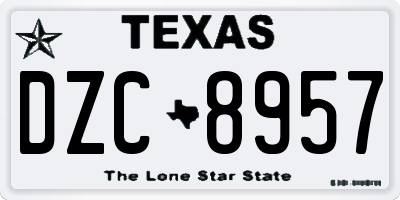 TX license plate DZC8957