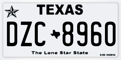 TX license plate DZC8960