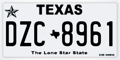 TX license plate DZC8961