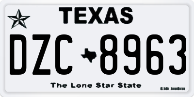 TX license plate DZC8963
