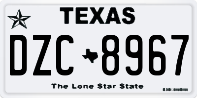 TX license plate DZC8967