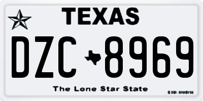 TX license plate DZC8969