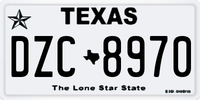 TX license plate DZC8970