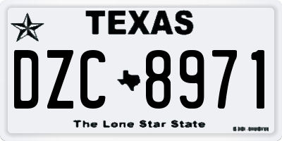 TX license plate DZC8971