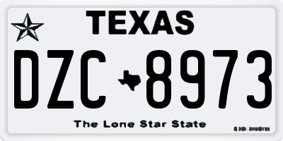 TX license plate DZC8973