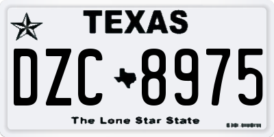 TX license plate DZC8975