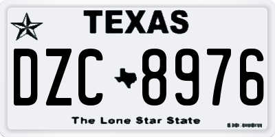 TX license plate DZC8976