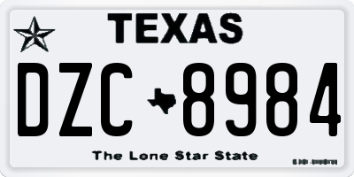 TX license plate DZC8984