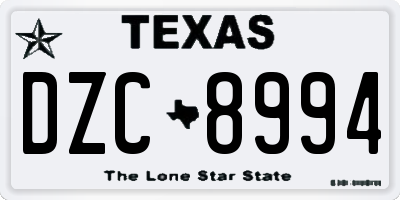 TX license plate DZC8994