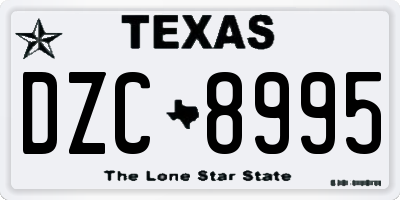 TX license plate DZC8995