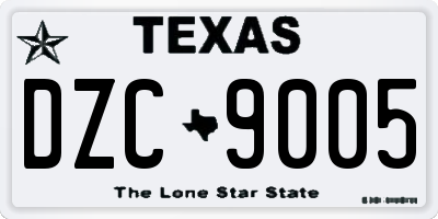 TX license plate DZC9005