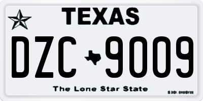 TX license plate DZC9009