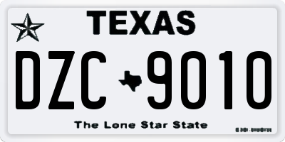 TX license plate DZC9010