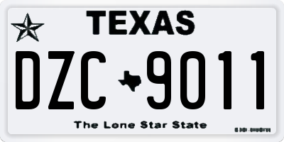 TX license plate DZC9011