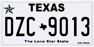 TX license plate DZC9013