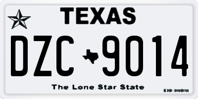 TX license plate DZC9014