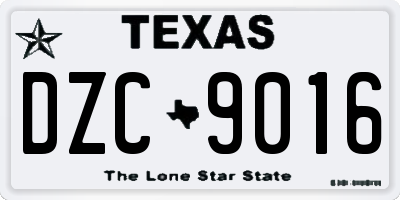 TX license plate DZC9016