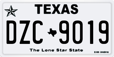 TX license plate DZC9019