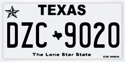 TX license plate DZC9020