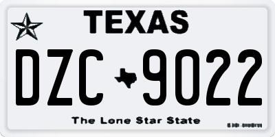 TX license plate DZC9022