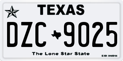 TX license plate DZC9025