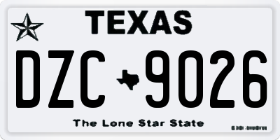 TX license plate DZC9026