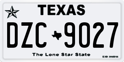 TX license plate DZC9027