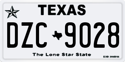 TX license plate DZC9028