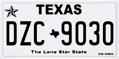 TX license plate DZC9030