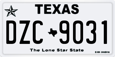 TX license plate DZC9031