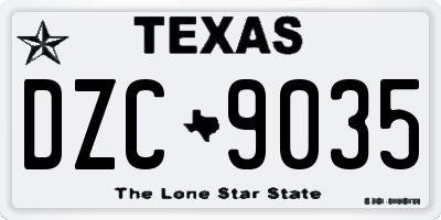 TX license plate DZC9035