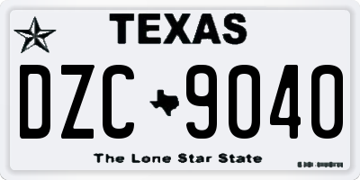 TX license plate DZC9040