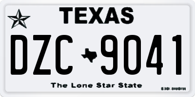 TX license plate DZC9041