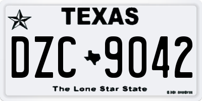 TX license plate DZC9042