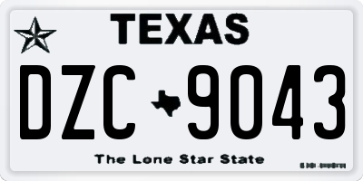 TX license plate DZC9043