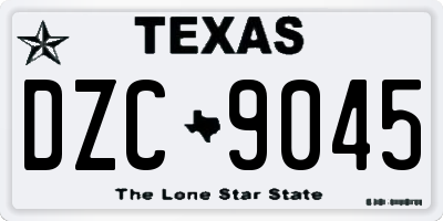 TX license plate DZC9045