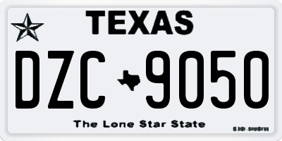 TX license plate DZC9050