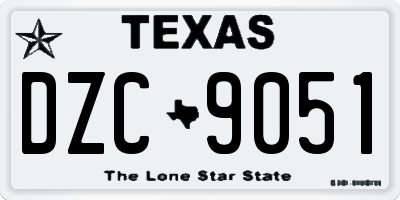TX license plate DZC9051