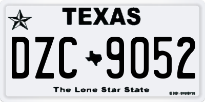 TX license plate DZC9052