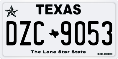 TX license plate DZC9053