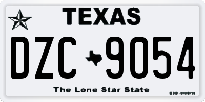 TX license plate DZC9054