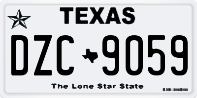 TX license plate DZC9059