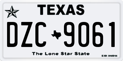 TX license plate DZC9061
