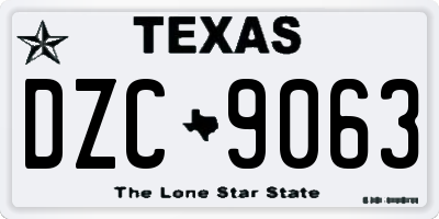 TX license plate DZC9063