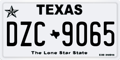 TX license plate DZC9065