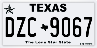 TX license plate DZC9067
