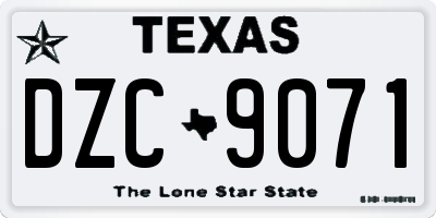 TX license plate DZC9071