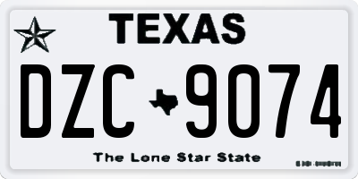 TX license plate DZC9074